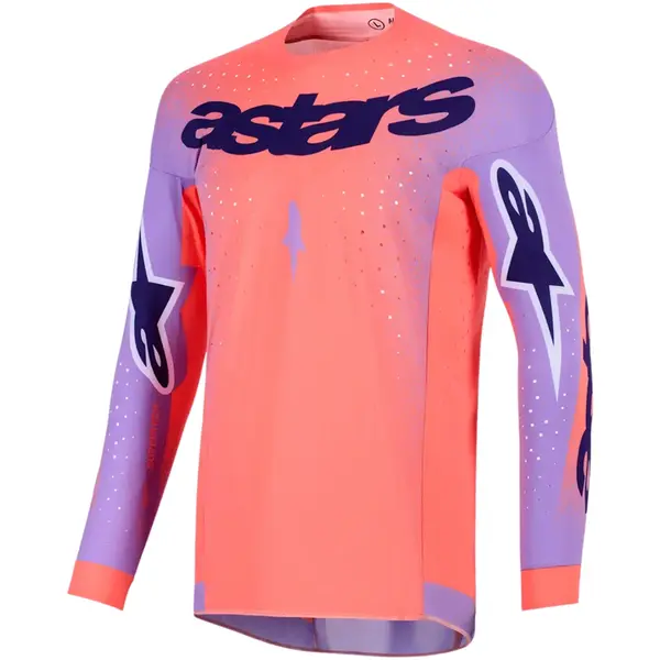 Imagem 1 de Camisa Alpinestars Supertech Scenz 26 - Vermelho Coral/Roxo