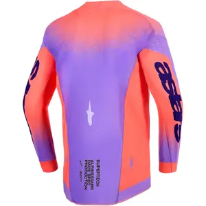 Imagem 2 de Camisa Alpinestars Supertech Scenz 26 - Vermelho Coral/Roxo