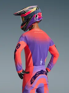 Imagem 5 de Camisa Alpinestars Supertech Scenz 26 - Vermelho Coral/Roxo