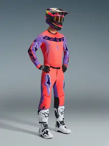 Imagem 6 de Camisa Alpinestars Supertech Scenz 26 - Vermelho Coral/Roxo
