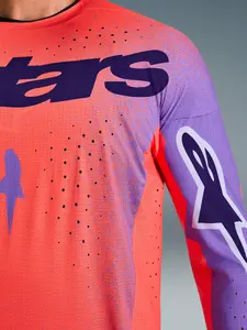 Imagem 8 de Camisa Alpinestars Supertech Scenz 26 - Vermelho Coral/Roxo