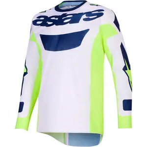 Camisa Alpinestars Racer Air Riway 26 - Cinza/Amarelo Fluor/Azul