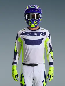 Imagem 3 de Camisa Alpinestars Racer Air Riway 26 - Cinza/Amarelo Fluor/Azul