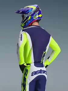Imagem 4 de Camisa Alpinestars Racer Air Riway 26 - Cinza/Amarelo Fluor/Azul