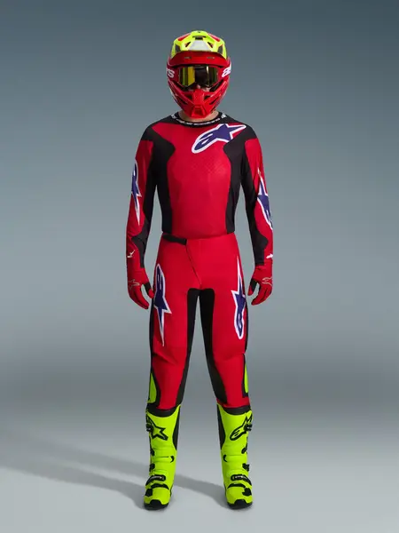 Calça Alpinestars Fluid Grid 26 - Vermelho/Preto/Roxo - Grid Motors