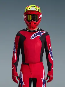 Imagem 3 de Calça Alpinestars Fluid Grid 26 - Vermelho/Preto/Roxo
