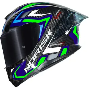 Capacete Norisk Carbon R Spot - Azul/Verde