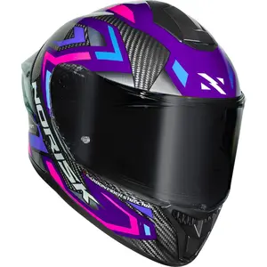 Imagem 4 de Capacete Norisk Carbon R Spot - Roxo/Rosa
