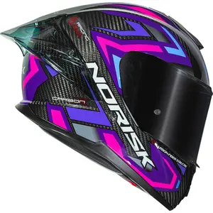 Imagem 2 de Capacete Norisk Carbon R Spot - Roxo/Rosa