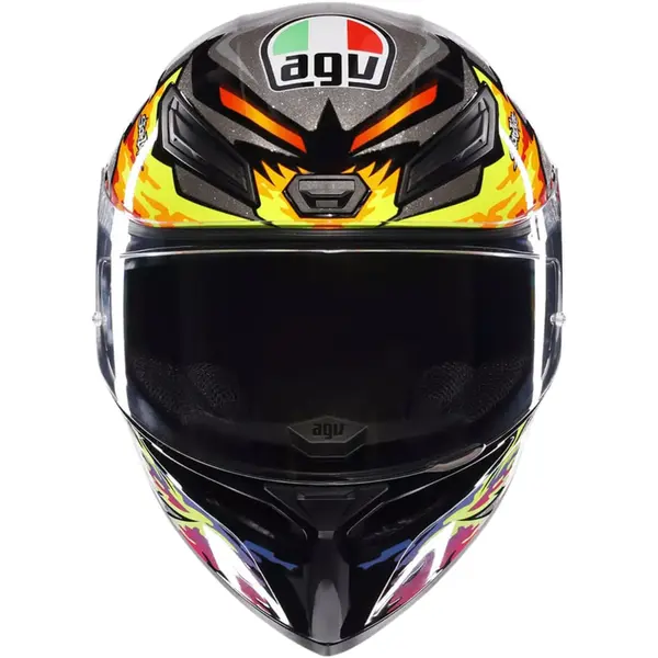 Capacete AGV K1S Bezzecchi - Preto/Amarelo/Roxo - Grid Motors