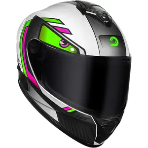 Imagem 4 de Capacete Race Tech Hit Android - Branco/Verde