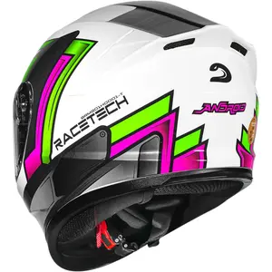 Imagem 7 de Capacete Race Tech Hit Android - Branco/Verde