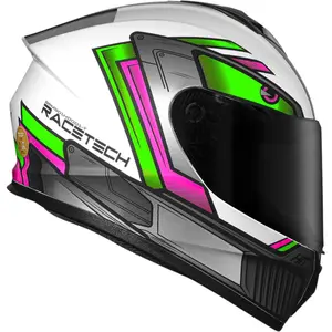 Imagem 2 de Capacete Race Tech Hit Android - Branco/Verde