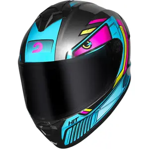 Imagem 4 de Capacete Race Tech Hit Android - Cinza/Rosa