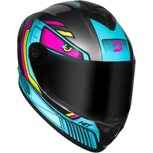 Imagem 5 de Capacete Race Tech Hit Android - Cinza/Rosa