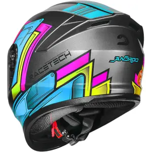 Imagem 7 de Capacete Race Tech Hit Android - Cinza/Rosa