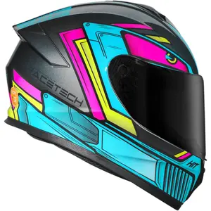 Imagem 2 de Capacete Race Tech Hit Android - Cinza/Rosa
