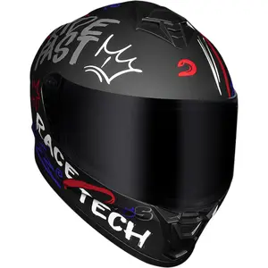 Imagem 5 de Capacete Race Tech Hit Faster - Preto/Vermelho Fosco