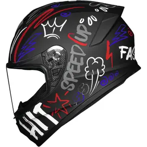 Capacete Race Tech Hit Faster - Preto/Vermelho Fosco