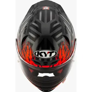 Imagem 2 de Capacete KYT Striker 2V Flaming - Cinza/Vermelho