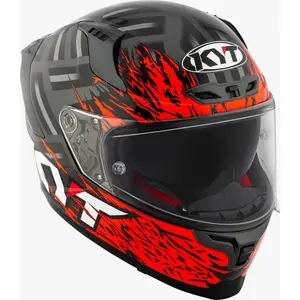Imagem 4 de Capacete KYT Striker 2V Flaming - Cinza/Vermelho