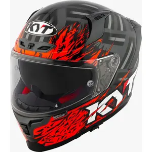 Imagem 3 de Capacete KYT Striker 2V Flaming - Cinza/Vermelho