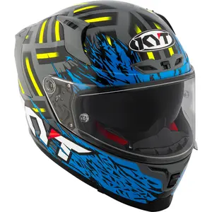 Imagem 3 de Capacete KYT Striker 2V Flaming - Cinza Nardo/Azul