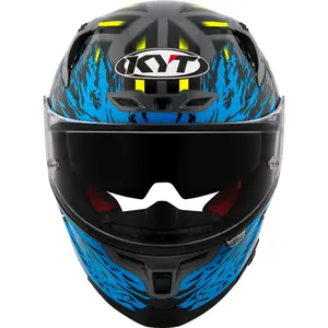 Imagem 4 de Capacete KYT Striker 2V Flaming - Cinza Nardo/Azul