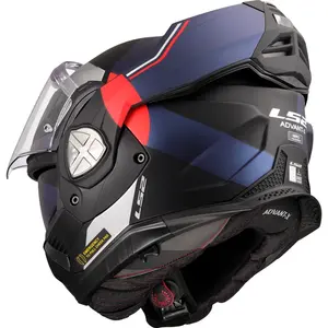Imagem 9 de Capacete LS2 Advant X FF901 Ultra - Azul/Vermelho Fosco (Articulado)
