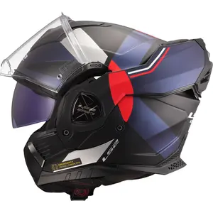 Imagem 5 de Capacete LS2 Advant X FF901 Ultra - Azul/Vermelho Fosco (Articulado)