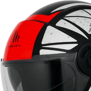 Imagem 6 de Capacete MT Viale SV Daven A5 - Preto/Vermelho (Aberto)