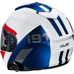 Imagem 4 de Capacete HJC I91 Bina - Branco/Vermelho/Azul (Articulado)