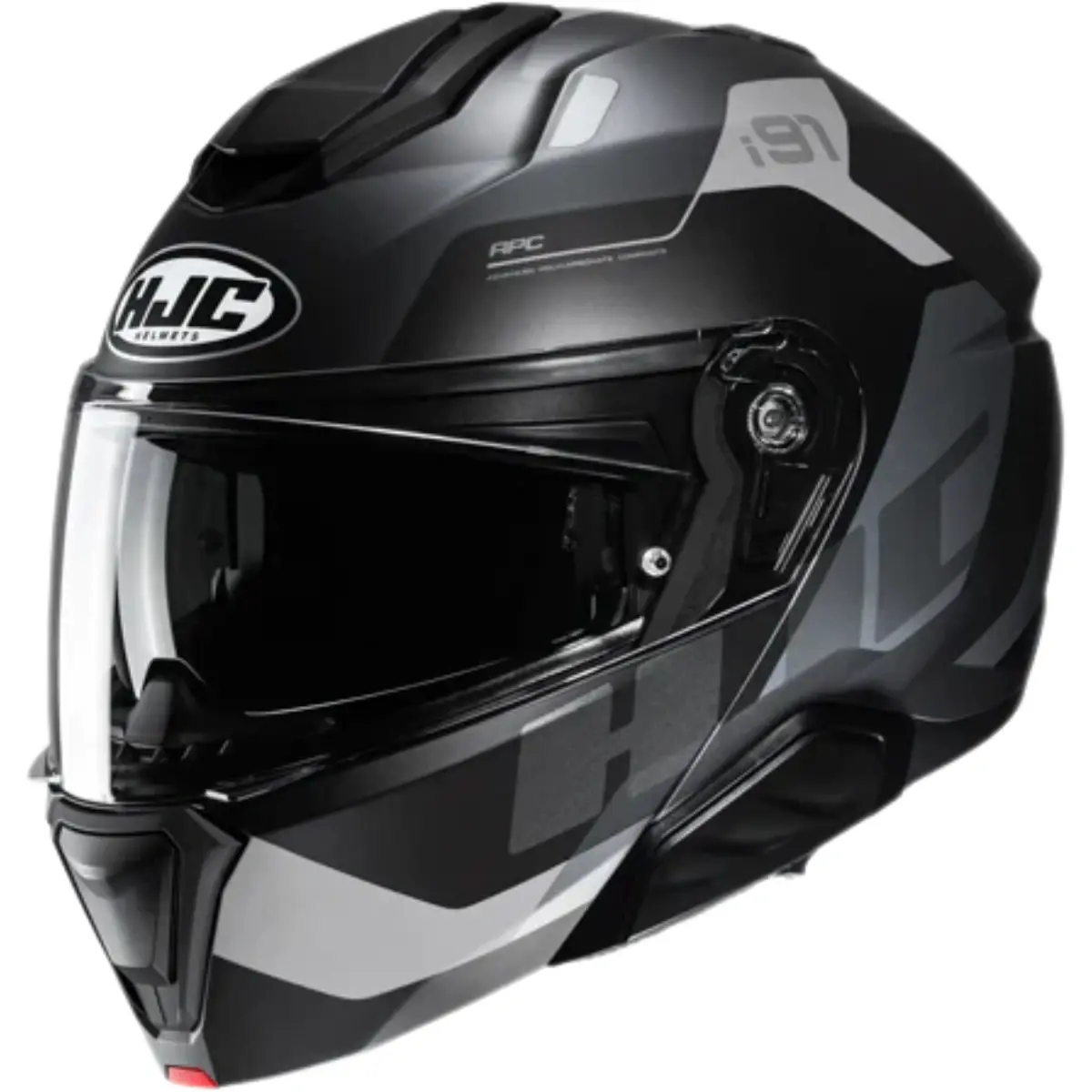 Capacete HJC I91 Carst - Preto/Cinza (Articulado) - Grid Motors