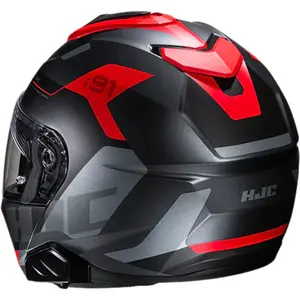 Imagem 3 de Capacete HJC I91 Carst - Preto/Vermelho (Articulado)