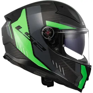 Imagem 2 de Capacete LS2 Vector 2 FF811 Carbon Grid - Verde Fluor Fosco