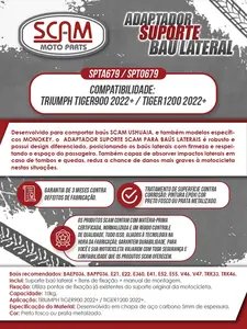 Imagem 4 de Adaptador de Baú Lateral Triumph Tiger 900/1200 (apartir 2022) Prata - SPTA679