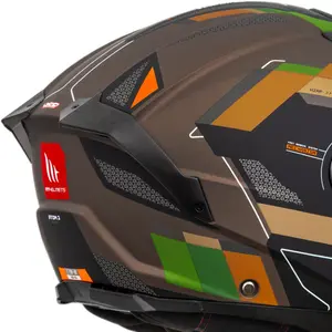 Imagem 6 de Capacete MT Atom 2 SV Bast A6 - Marrom/Verde Fosco (Articulado)