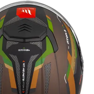 Imagem 8 de Capacete MT Atom 2 SV Bast A6 - Marrom/Verde Fosco (Articulado)