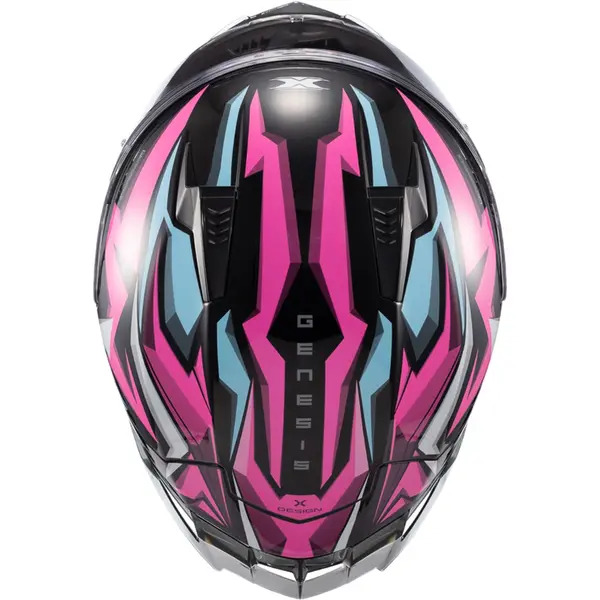 Capacete Texx Raptor Genesis - Azul/Rosa/Branco - Grid Motors