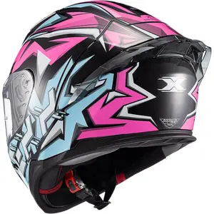Imagem 4 de Capacete Texx Raptor Genesis - Azul/Rosa/Branco