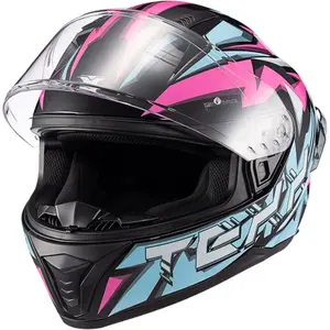Imagem 3 de Capacete Texx Raptor Genesis - Azul/Rosa/Branco