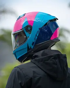 Imagem 11 de Capacete LS2 Stream 2 Thunderbiz - Azul Navy/Rosa
