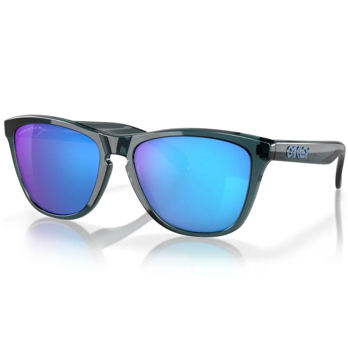 OAKLEY Frogskin 美品 Óculos Oakley Frogskins Preto Cristal - com Lente Azul Polarizada