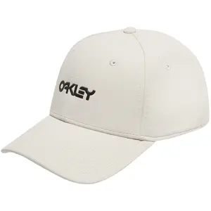 Boné Oakley 6 Panel Stretch Metallic - Branco/Preto