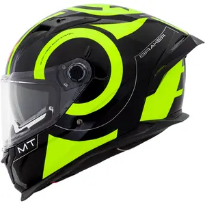 Capacete MT Braker SV Inox A3 - Preto/Amarelo Fluor