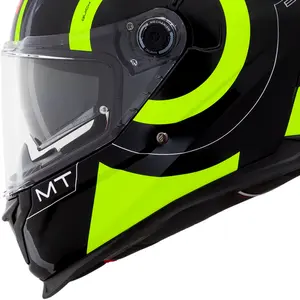 Imagem 2 de Capacete MT Braker SV Inox A3 - Preto/Amarelo Fluor