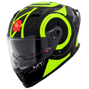 Imagem 3 de Capacete MT Braker SV Inox A3 - Preto/Amarelo Fluor