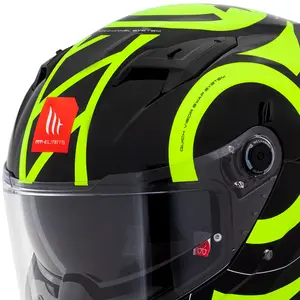 Imagem 4 de Capacete MT Braker SV Inox A3 - Preto/Amarelo Fluor