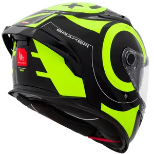 Imagem 5 de Capacete MT Braker SV Inox A3 - Preto/Amarelo Fluor