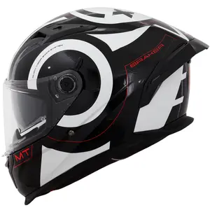 Imagem 1 de Capacete MT Braker SV Inox A0 - Preto/Branco